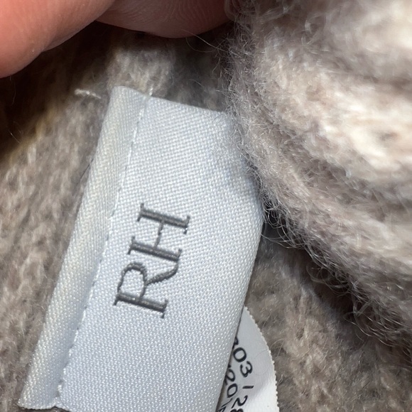 Restoration Hardware Taupe Knit Hat with Faux Fur Pom - Picture 3 of 4